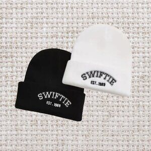 Swiftie Beanie Winter Hats 1 Black 1 White NWT 2 Pack
